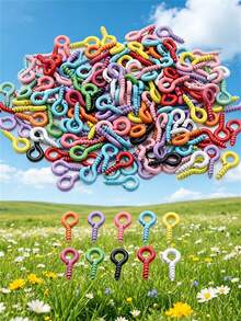 Stainless Steel Eye-Shaped Screw Pins, 100/2000pcs Multi-Color Assorted Pack, Screw Eye Keychain Rings, Suitable For DIY Jewelry Making Accessories - Eye Needle - View 4
