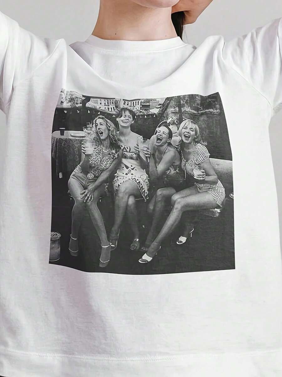 T-shirt noir et blanc S Ex The Cityie vintage Carrie Miranda Samantha drôle Ugus nouveau S vêtements pour hommes offre top d'été oversize kawaii grande taille, OVERS - Blanc - Voir 1