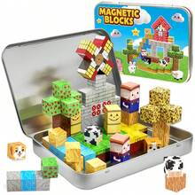 35pcs Magnetic Farm Theme Puzzle Cube Set With Box | 3D Puzzle Toy, Children Learning Kit, Spark Endless Imagination, Halloween Gift, Suitable For Boys And Girls, Mixed Color ABS Material - Multicolor - View 9
