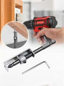 1Pc Spring-Loaded Positioning Screwdriver With Spring-Loaded Bit, Screw Fixing Drill Bit, One-Hand Operation, Universal Screw Fixing Tool, Spring-Loaded Screw Extractor, Anti-Slip Handle, And Sealing Tape, Easy To Carry - Screw Fixing Tools - View 3
