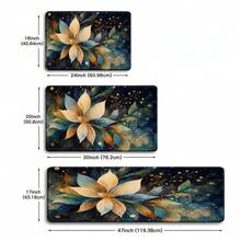 Modern Style Golden Blue Floral Kitchen Doormat, For Bathroom, Balcony, Corridor, Porch. Essential For Home, Quick-Drying, Entrance Rug, Bath Mat, Bedside Rug, Entryway Rug, Non-Slip And Dust-Absorbing Foot Mat - 彩色 - 查看 2