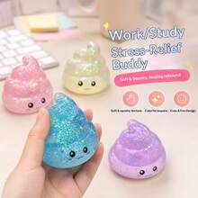 1 Novel Squeezable Poop-Shaped Stress Ball Toy,Maltose Fun Stretch Squeeze Decompression Toy,Suitable For Kids And Adults, Prank Gift, Random Color, Squeezable Toy,Cheese Squeezable Toy,Decompression Toy,Cheese Squeezable Toy, Dumpling Squeezable Toy - Multicolor - View 12