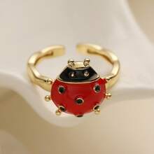 Cincin Kumbang Minimalis Elegan Bergaya Bohemian dari Baja Tahan Karat, Satu Buah, untuk Pemakaian Sehari-hari - MultiWarna - View 3