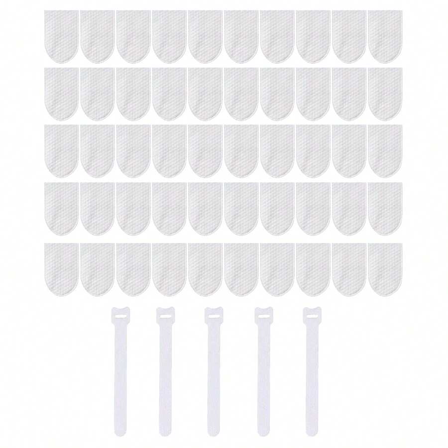 100pcs + 10pcs High Density Non-Woven Fabric Faucet Filter Bags, Anti-Splash Faucet Covers, Remove Scale Rust Sediment, Universal Replacement Kits For Kitchen And Bathroom Faucets, 50pcs + 5pcs Fixing Straps - View 1