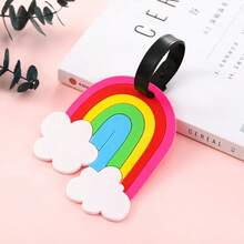5/4/3/2/1pc Luggage Tags, Cute Airplane Travel Identity Tags With Soft Silicone Strap, Creative Cartoon PVC Material, Waterproof And Durable, Suitable For Women, Fun Personalized Name Tags For Backpacks, Handbags, Suitcases, Passports, Ideal Gift For Travel Enthusiasts, Vibrant Colors And Cute Design - Multicolor - View 14