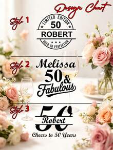 Souvenir Gelas Sloki Ulang Tahun ke-50 yang Dipersonalisasi – Gelas Sloki – Souvenir Pesta – Gelas Ukir Kustom – Ulang Tahun Penting – Set 12 Buah - beraneka warna - View 8