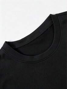 1pc Boys' Youth Sports Commute Casual Suede Print Short Sleeve Shirt, Spring Summer Autumn - Black - View 8