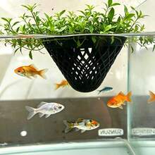 1 buah Pot Tanaman Terapung untuk Akuarium, Pot Tanaman Hidroponik Gantung, Cocok untuk Pemurnian Air Akuarium Ikan Air Tawar dan Aksesori Dekoratif - A - View 3