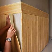 [3D Wood Grain Vinyl Wall Stickers] 20pcs 3D Wood Grain Vinyl Wall Panels - Removable & Waterproof Self-Adhesive Foam Wall Stickers - Easy Installation For Interior Decor In Various Shades - Wood Grain 20pcs - View 11