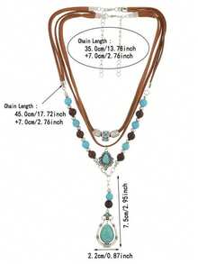 Vintage Multi-Layer Women's Necklace, Pendant Necklace, Bohemian Style Versatile Accessory - Multicolor - View 3
