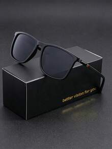 1 Pair Men's Fashion Glasses, Comfortable Lightweight Square Frame Casual Glasses, Ideal Gift Choice - Multicolor - View 1