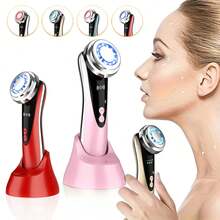 Professional Facial Massager - Anti-Aging & Skin-Firming Device. Features 4 Modes, 3 Intensity Levels, And USB-Rechargeable Ionic Infusion Technology. Utilizes Thermal Therapy To Lift And Contour, Effectively Diminishing Wrinkles And Dark Circles. - Multicolor - View 2