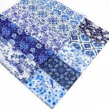 10Pcs Blue Ceramic Series Precut Fabric Strips Bundle Fabric Jelly Roll, Material Assorted For Quilting DIY, Handicrafts Sewing, Rugs, Home Decoration, Hair Bows, Patchwork Making - Default - View 1