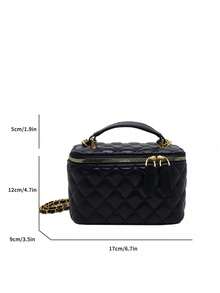 New Hand-Held Box Bag, Minimalist Style Shoulder Crossbody Bag - Black - View 3