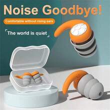 1 Pair Reusable Silicone Noise-Canceling Earplugs - Soft Sleep Earplugs, Suitable For Sleep, Study, Work, Travel, Gym, Office And Noise Reduction Accessories - Multiple Styles - View 10