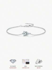 MODIAN D Color Moissanite 925 Sterling Silver Luxury Lab Diamond Water Drop Link Chain Bracelet For Women Wedding Fine Jewelry - Silver - View 1