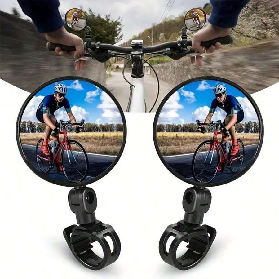 1 Pair High Definition Wide Angle Bicycle Rearview Mirrors, 360 Degree Rotatable Adjustable, Mountain Bike Road Bike Cycling Accessories - Multicolor - View 1