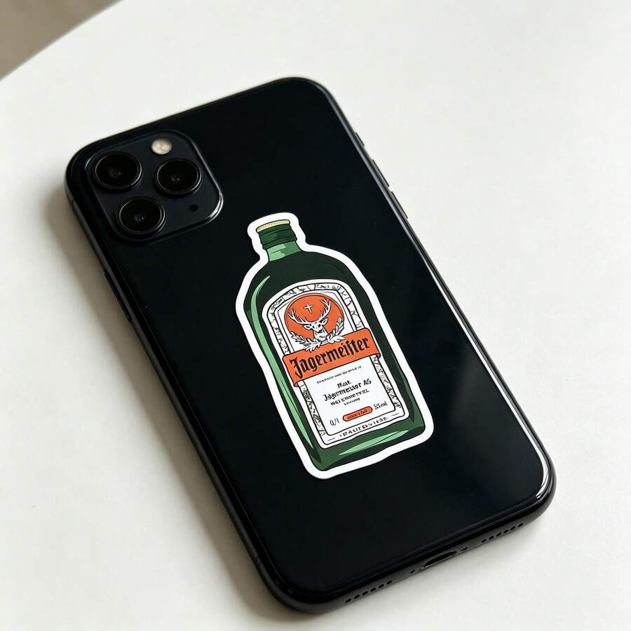 Car-5364:「Jägermeister 酒瓶乙烯基貼紙-適合筆記本電腦、水壺、日記本與飲品愛好者空間 | 適合 Jägermeister 粉絲、飲酒愛好者與派對參加者 | 送給朋友、派對參與者與飲品愛好者的理想禮物 | 大膽獨特的貼紙,營造飲品主題裝飾與派對氛圍」 - A - 查看 1