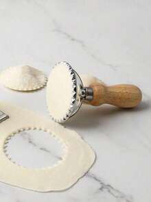 1pc Rustic Wooden Handle Round Dumpling Mold, Dumpling Maker And Italian Ravioli Cutter, Wavy Edge Dough Press, Suitable For Homemade Noodles, Pierogi, Dumplings, Mini Pies And Pastries, Convenient Manual Kitchen Baking Tool, Ideal For Home Cooking And Family Meal Preparation DIY Use - Multiple Styles and Colors - View 2