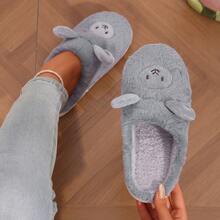 Healing Style 3D Sheep Plush Slippers, Soft And Warm, Great Gift For Girls' Birthdays And Holidays - Light Grey - View 4