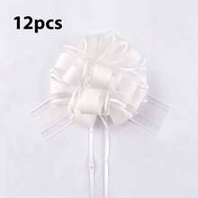 20/16/12/8/2件組婚禮蝴蝶結球花裝飾，白色蝴蝶結流蘇裝飾，婚車裝飾，婚禮椅背裝飾，適用於婚車門把手裝飾、生日派對、節日活動、週年紀念、禮物包裝裝飾、婚禮派對裝飾 - 查看 15