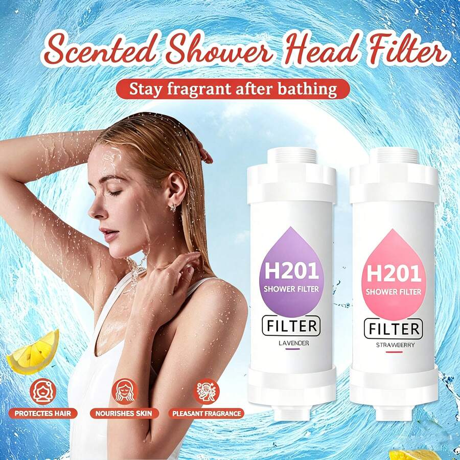 Aromatherapy Shower Head Filter, Home Shower Water Heater Pre-Filter, Chlorine Removal And Skin Purification, High-Quality Vitamin C Scented Shower Filter, Rich Fragrance, Round Plastic Material, Factory Direct, Discount Price - Multicolor - View 1