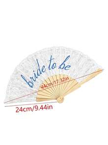 1pc White Lace Folding Fan, Suitable For Bride, Foldable Lace Fan, Wedding Accessory, Bridal Hand Fan, Bridesmaid Gift, Souvenir, Photography Prop, Suitable For Various Festivals And Parties - Multicolor - View 12