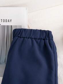 Celana Panjang Kasual Modis Berlapis Termal untuk Anak Laki-Laki Remaja, Cocok untuk Musim Gugur/Dingin - Navy Blue - View 4