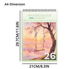 A4/A5 Spiral Bound Watercolor Sketchbook, 7 Styles Cute Landscape Cover Watercolor Sketchbook, 180g Thick Acid-Free Watercolor Paper, 26 Pages, Beginner Art Student Painting Book, Portable Watercolor Sketching Notebook; Student, Teenager, Amateur Painting Enthusiast Art Supplies, Suitable For Sketching, Watercolor Illustration, Hand-Drawn Creation - Single Piece - View 9