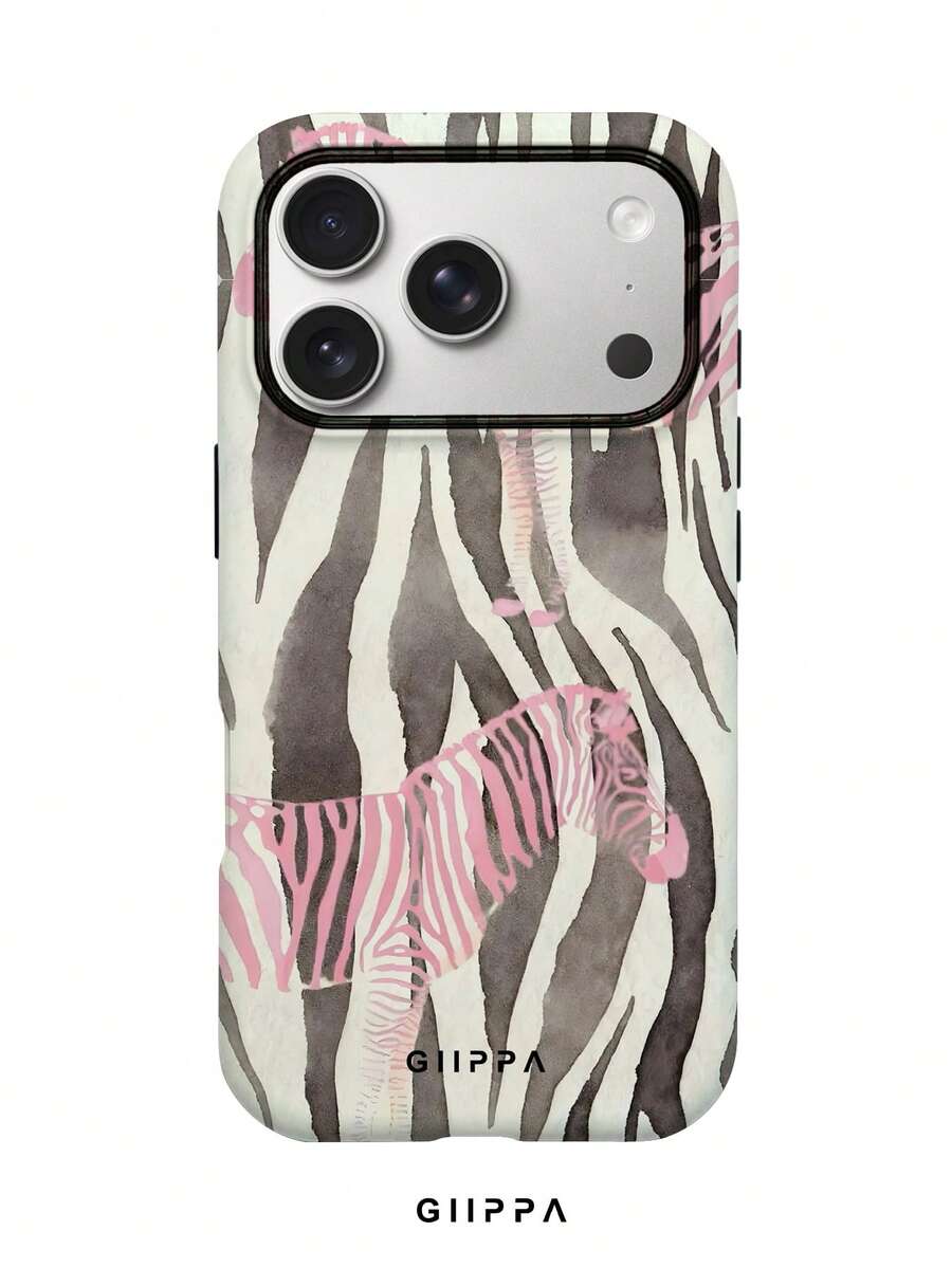 GIIPPA 1件黑白斑馬條紋底色搭配粉色斑馬圖案設計,Phone 17 Pro Max 手機殼,兼容 Phone 16 Pro Max、15 Pro Max、14 Pro Max,韓系高端時尚趣味手機殼,兼容 11/12/13/14/15/16 Pro Max Plus,優雅設計適合男女使用,聖誕節、情人節、復活節、婚禮季和生日送給女友的完美禮物! - 彩色 - 查看 1
