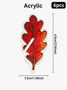 1pc/6pcs Autumn Maple Leaf & Oak Leaf Acrylic Drink Cup Tags, Thanksgiving Cup Identification Charms, Farmhouse Harvest Table Decor, Reusable Cup Labels, Halloween Holiday Dinner Tabletop Decorations, Vintage Leaf Party Table Decor Gifts - Multicolor - View 16