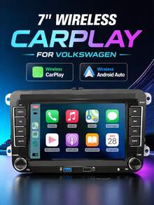 適用於 VW Golf MK5 MK6 Jetta Beetle Passat Sharan Tiguan Touran Seat Polo 的汽車收音機,支援無線 CarPlay 與 Android Auto,7 吋 VW 觸控螢幕主機 / 攝影機(可選),附 FM AM 收音機 - MP5 - 查看 2