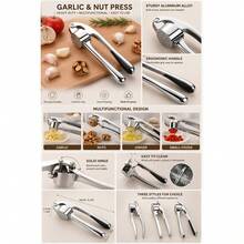 1pc Garlic Press, Manual Garlic Chopper, Garlic Crusher, Ginger Chopper, Kitchen Gadget - Manual Garlic Mincing Tool - View 12