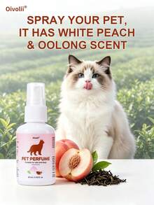 Oivolii Dog Perfume & Pet Cologne – Long-Lasting Peach Oolong Tea Scent | Alcohol-Free Deodorizing Spray For Dogs & Cats, Gentle Non-Sticky Grooming Formula, 2.03 Oz - 60ml - View 1