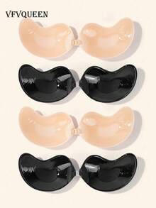 vfvQueen 1/2/4 piezas Sujetador adhesivo sin tirantes con forma de mango, lencería y pegatinas para el pecho de mujer, pegatinas con efecto push-up para el pecho en verano, efecto de pecho pequeño que se ve talla grande grande, por favor limpie el pecho antes de usar, el contacto con sudor y agua puede reducir la adhesión - Multicolor - Ver 21