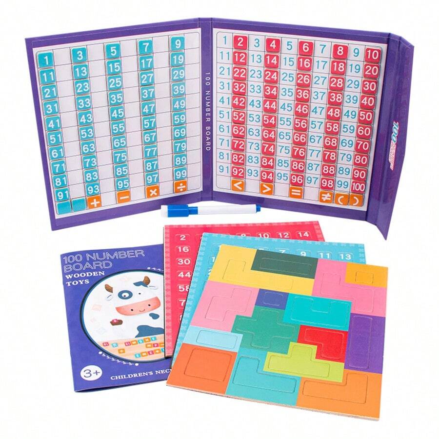 1 To 100 Number Puzzle, Suitable As Children's Gift - Magnetic Books-hundred-digit Board - View 1