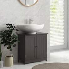 Bathroom Vanity Cabinet, Under Sink Bathroom Cabinet With 2 Doors And Adjustable Shelf, Coffee - Coffee - View 1