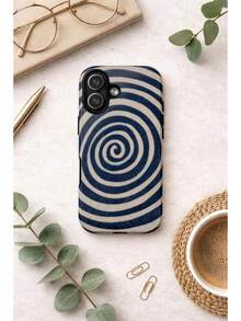 Spiral Pattern Phone Case| Shockproof, Wireless Charging - White 1 - View 1