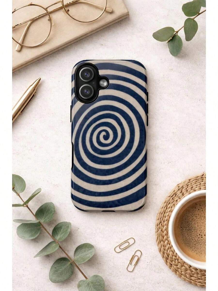Spiral Pattern Phone Case| Shockproof, Wireless Charging - White 1 - View 1