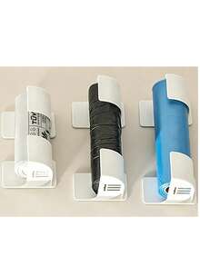 6pcs Wall-Mounted Trash Bag Holder, Adjustable Angle, Suitable For Storing Trash Bags, Umbrellas, Shelves, Wall Racks, Curtain Rods, Rolling Pins, Plastic Wrap, Aluminum Foil, Plastic Storage Boxes, Etc., Suitable For Home, Kitchen, Storage Baskets, Restaurants, Hotels, Etc., Perfect Gift For Mother, Available In 6/4/2/1pc - Multicolor - View 2