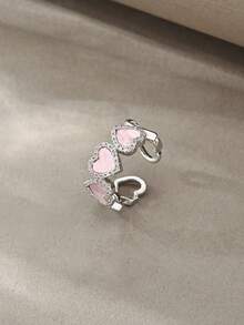Juego de pulseras de plata, cobre texturizado versátil con incrustaciones de circonita, adecuado para uso diario, reuniones, citas, fiestas, regalos - Plateado - Ver 2