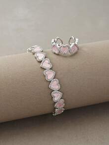 Juego de pulseras de plata, cobre texturizado versátil con incrustaciones de circonita, adecuado para uso diario, reuniones, citas, fiestas, regalos - Plateado - Ver 5