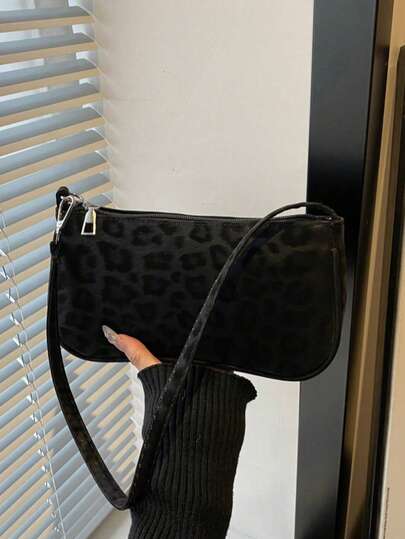 Crocodile Embossed Women's Handbag Korean Style Women's Underarm Tote Bag New Fashion Shoulder Bag Minimalist Commuter Half Moon Bag