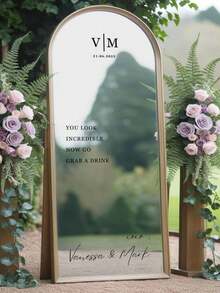 Custom Mirror Sticker Wedding Seating Chart Sticker - Wedding Decoration DIY Wedding Sticker - Seating Chart Mirror Sticker Welcome To Wedding Mirror Sticker - Multicolor - View 2