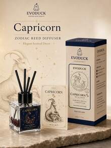 EVODUCK 1pc Long Lasting Flameless Capricorn Zodiac Crystal Reed Diffuser 50ml, Smoky Oud Fragrance Oil With Deep Red Crystal & 4 Fiber Reed Sticks, Smokeless Scented Diffuser For Office Study Desk, Earth Sign Birthday & New Year Gift, Home Fragrance Decor - Mixed Fragrance - View 4