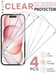 4 Packs - Tempered Screen Protector Mobile Phone Screen Protector For IPhone 15/14 Pro/14 Pro/14 Plus/16 Pro/16 Pro/15 Pro/15 Plus/13 Pro/13/12/11/17 Pro/17 Pro Max/17e, Screen Protector, Double-Layer Tempered Glass, 9H Hardness, 99.99% Clarity, Compatible With Phone Cases, 15 Inch Screen Protector, Mobile Phone Accessories, Birthday Anti-Fall Family And Friends Mother's Day Gift Anniversary - Clear - View 21