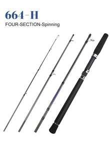 BILLINGS Fishing Rod,Spinning Reel Fishing Rod,4-Piece Portable Carbon Fiber Travel Rod,Ceramic Guide,For Freshwater Saltwater,Ultra-Lightweight Spinning Rod,1.98/2.1/2.4M - Black - View 11