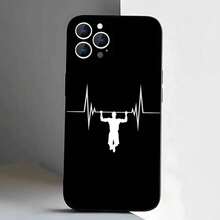 Gym Fitness Bodybuilding Hülle für iPhone 17,16,15,14,13,12,11 Air,Plus,Pro Max,XS,X,XR,SE,Mini,8,7, weiches Silikon Schwarz Cover YNLJ - z3 - Übersicht 1