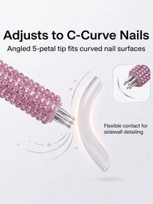 Full Rhinestone Nail Art Dotting Pen, Create Plum Blossom Pattern With One Stroke, Essential Nail Art Tool For Makeup Enthusiasts And Nail Art Beginners. - Multicolor - View 3