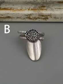 XYHEALER 1/4 buah Cincin Kuku Terbuka Wanita Perak Vintage, Set Cincin Cakar Ujung Jari Gaya Gothic Punk, Penutup Kuku Desain Ular/Kucing/Pohon Perhiasan yang Dipersonalisasi - MultiWarna - View 12